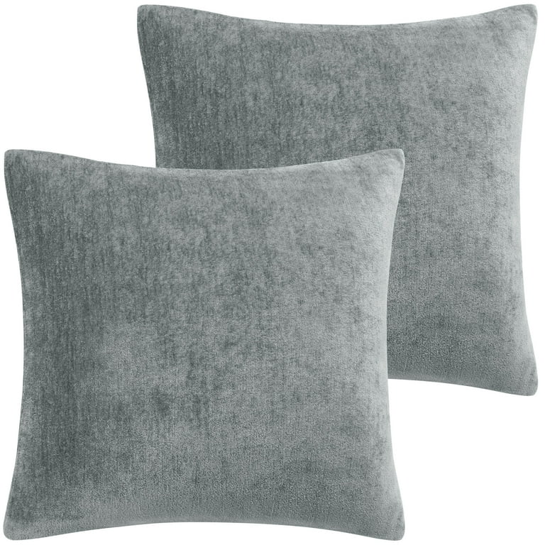 Unique Bargains Set of 2 Soft Water Repellent Throw Pillow Covers Light Gray 20x20 Inch Walmart