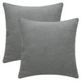 thumbnail image 1 of Unique Bargains Set of 2 Solid Soft Cushion Pillow Covers Grey 18" x 18", 1 of 6