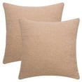 thumbnail image 1 of Unique Bargains Set of 2 Solid Soft Cushion Pillow Covers Light Brown 18" x 18", 1 of 6