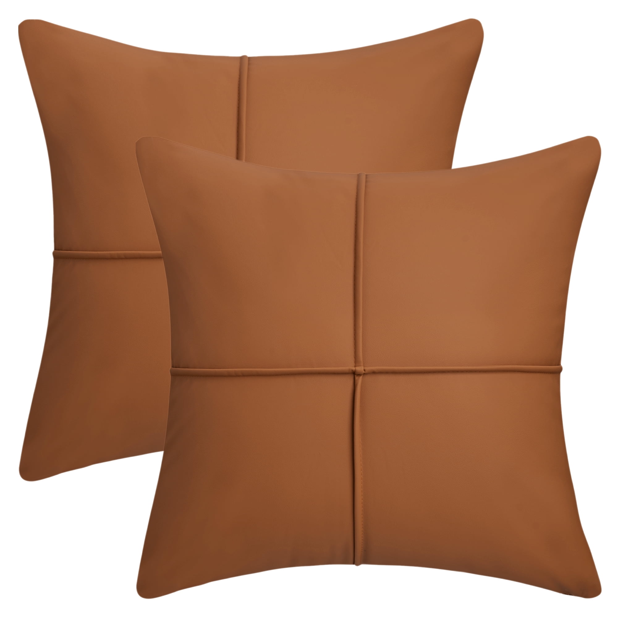 Unique Bargains Set of 2 Square Throw Pillow Covers Decorative Cases Coffee