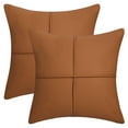 thumbnail image 1 of Unique Bargains Set of 2 Square Throw Pillow Covers Decorative Cases Coffee, 1 of 6