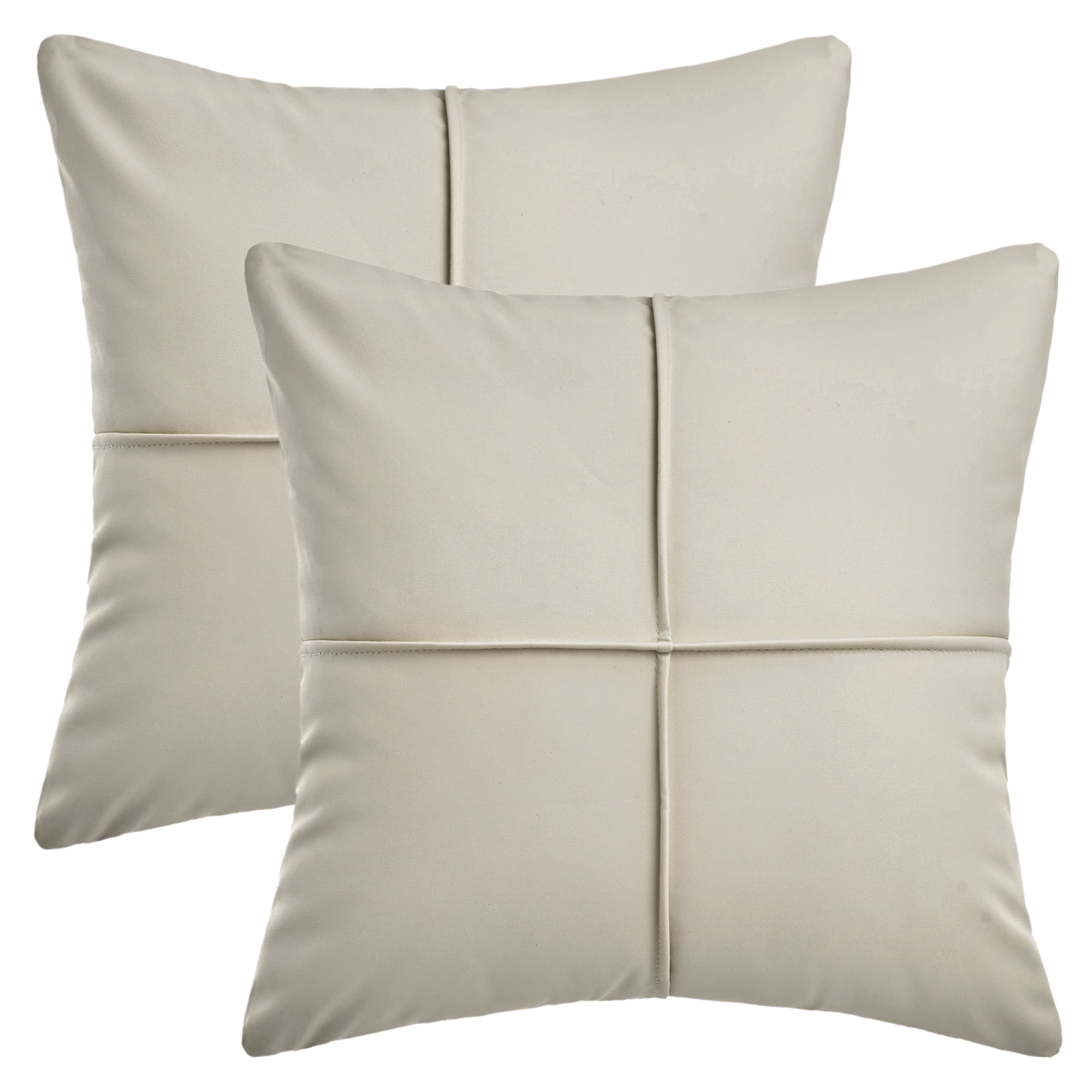 Unique Bargains Set of 2 Square Throw Pillow Covers Decorative Cases Silver