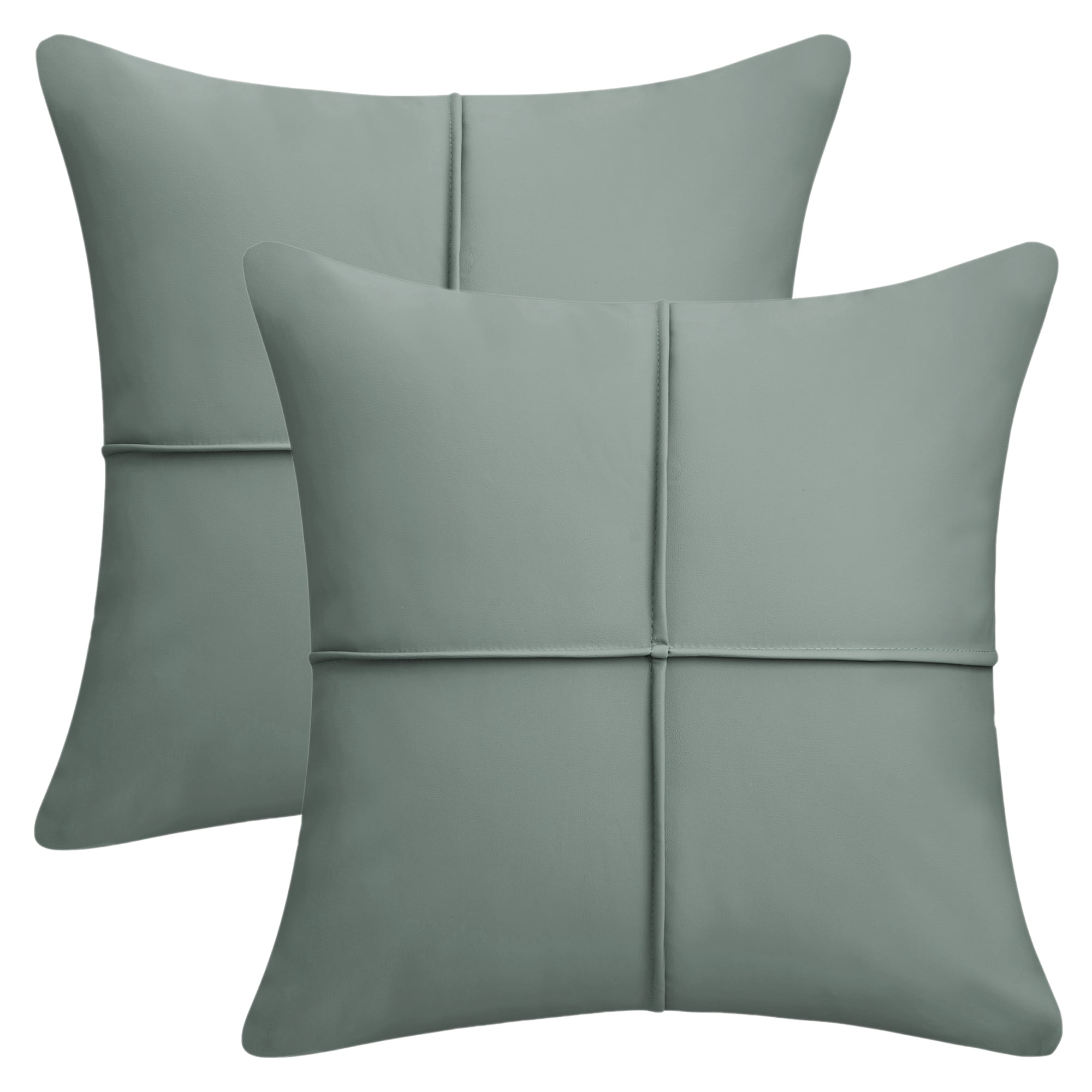Unique Bargains Set of 2 Square Throw Pillow Covers Decorative Cases Teal Grey