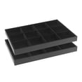 thumbnail image 1 of Unique Bargains Set of 2 Stackable Jewelry Boxes Organizer Trays with Removable Dividers Black 12 Grid Tray, 1 of 7