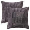 thumbnail image 1 of Unique Bargains Set of 2 Striped Soft Decorative Couch Pillow Cases Grey 20" x 20", 1 of 6