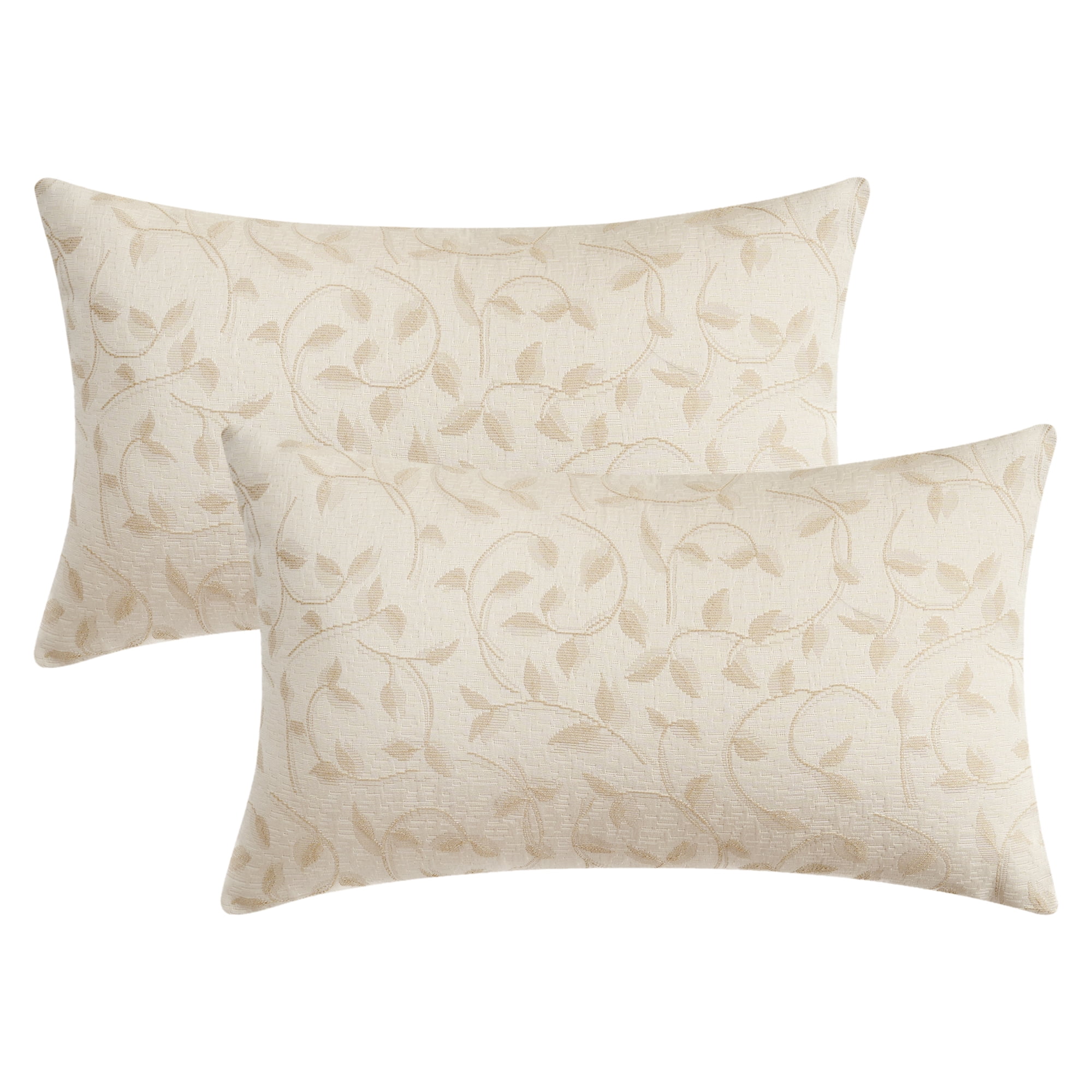 Unique Bargains Set of 2 Wild Flower Decorative Cushion Cover White 12" x 20"