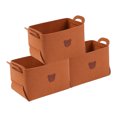 thumbnail image 1 of Unique Bargains Set of 3 Collapsible Storage Bins Brown 7.1*5.1*4.3in, 1 of 6
