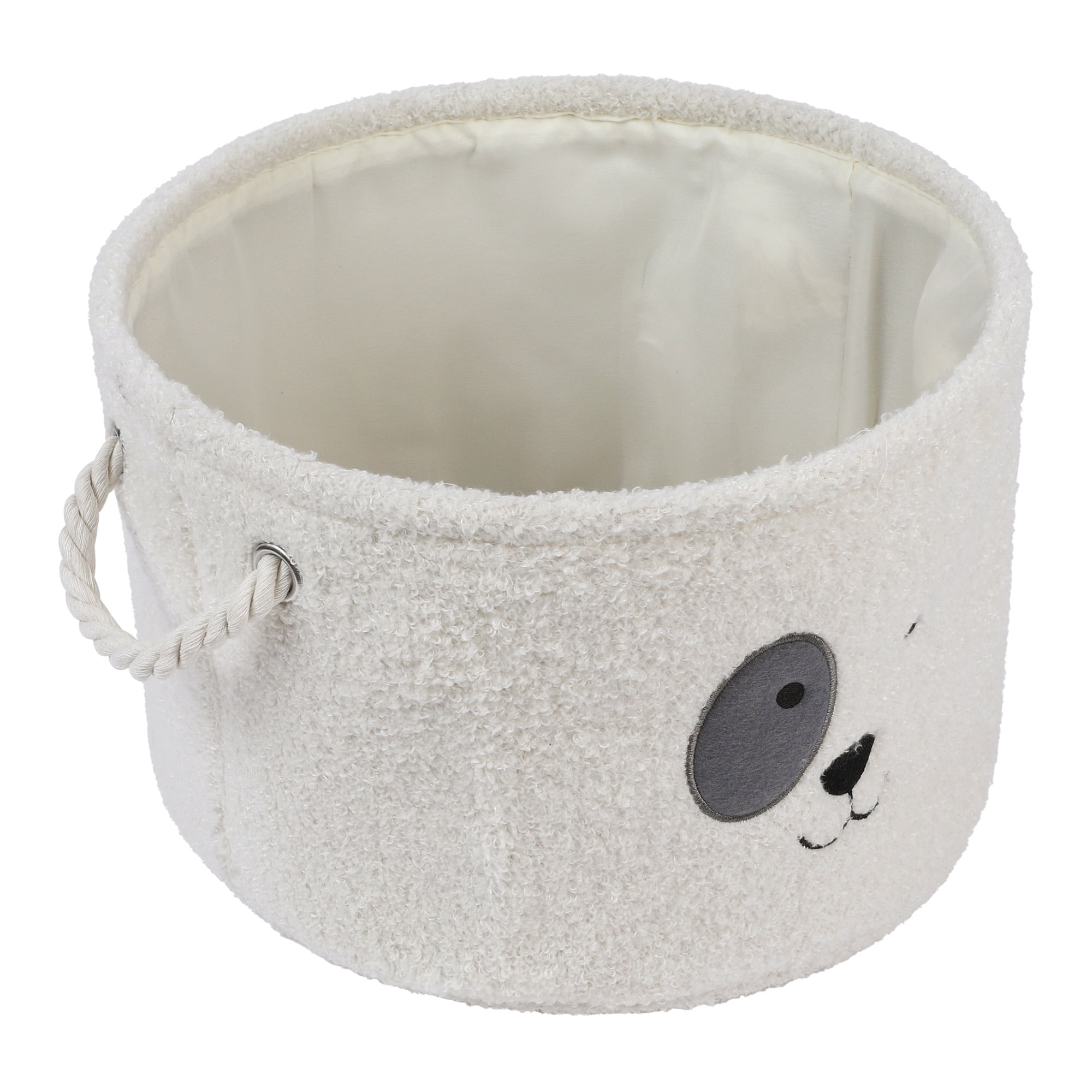 Unique Bargains Set of 3 Cotton Storage Bins with Handles Cream 13*8.1in