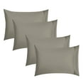 thumbnail image 1 of Unique Bargains Set of 4 600TC Combed Cotton Pillowcases, Standard, Brown, 1 of 8