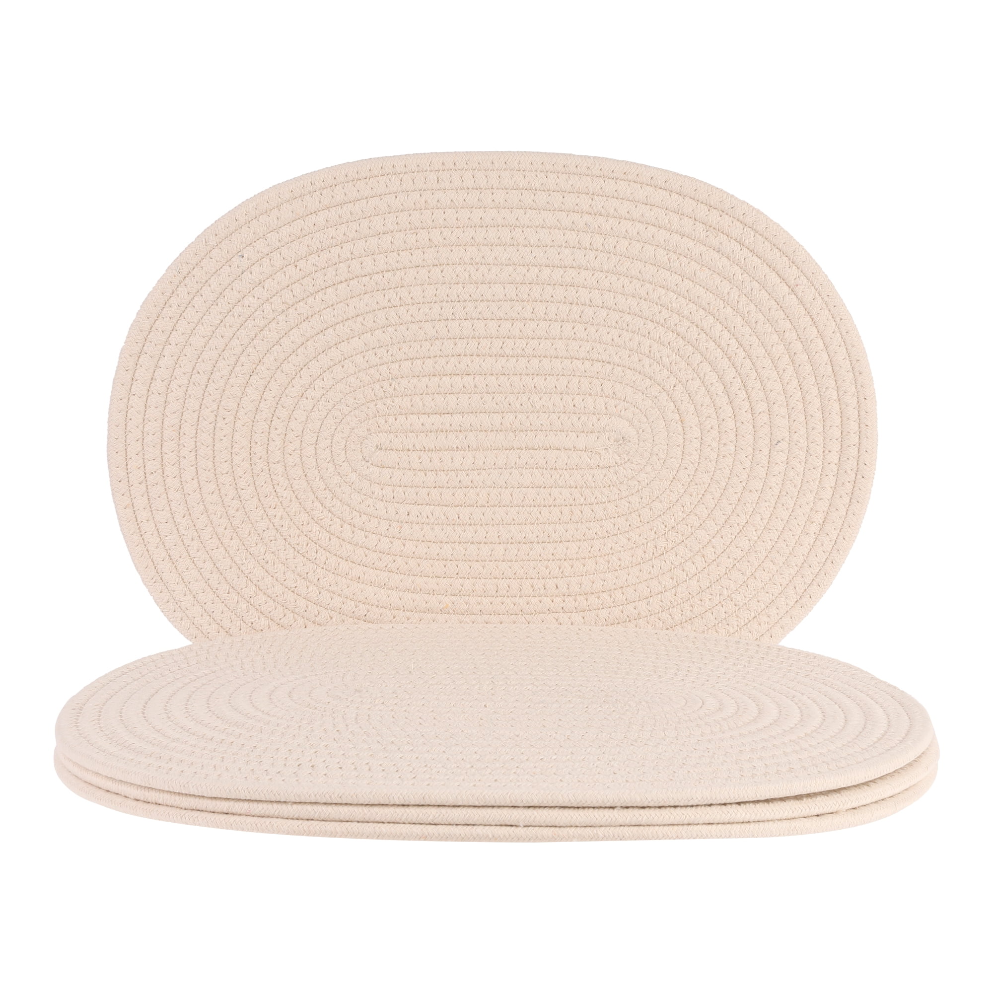 Unique Bargains Set of 4 Cotton Rope Placemats for Dining Table Decor Table Mat Khaki
