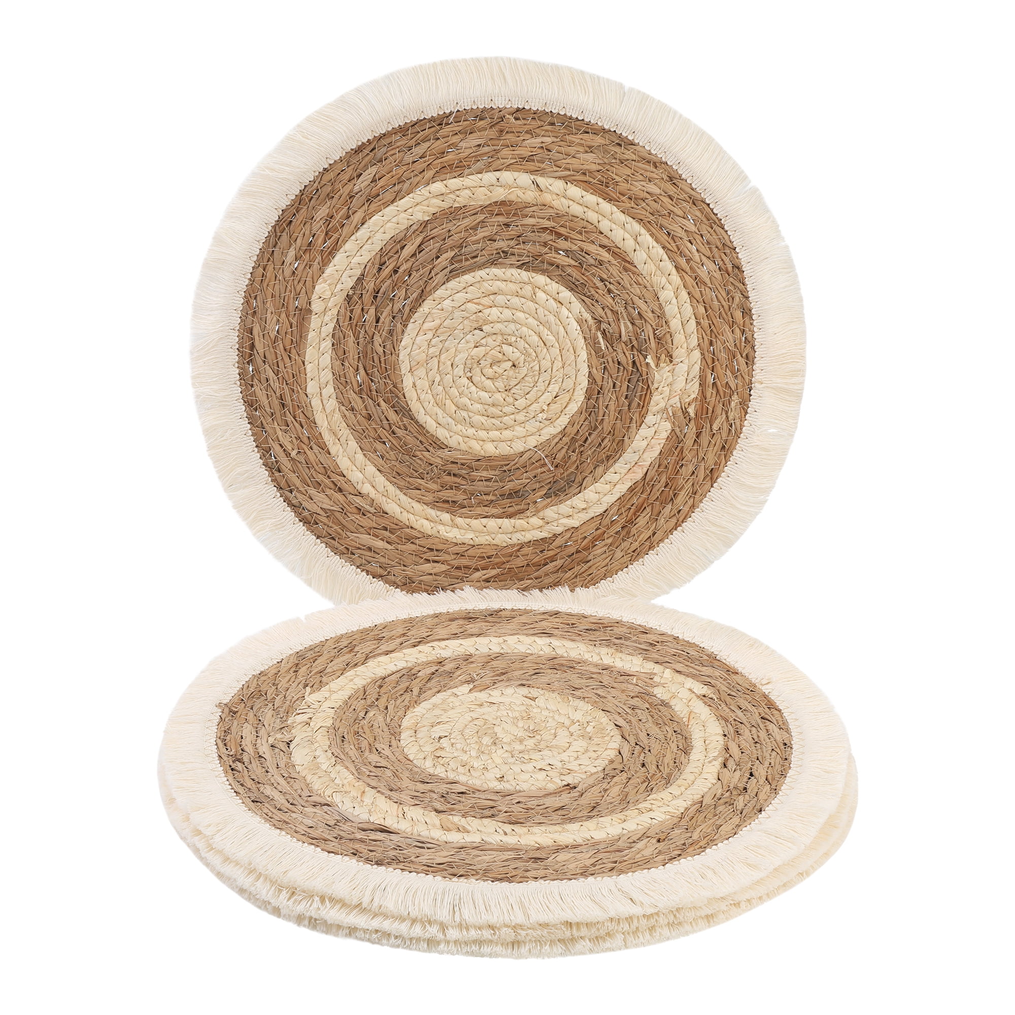 Unique Bargains Set of 4 Farmhouse Placemats for Dining Table Brown 15inch