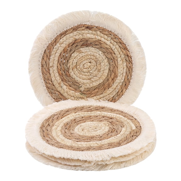 Unique Bargains Set of 4 Farmhouse Placemats for Dining Table Brown 9.8inch