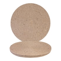 Unique Bargains Set of 4 Farmhouse Wipe Clean Table Mat Placemats Brown 13.8inch