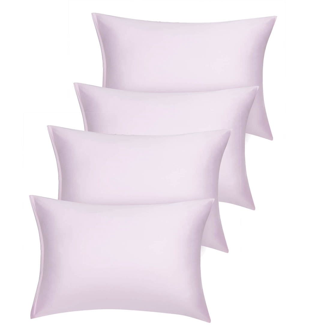 Unique Bargains Set of 4 Silky Satin Pillowcases Pillow Cover Lavender Gray Travel