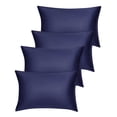 thumbnail image 1 of Unique Bargains Set of 4 Silky Satin Pillowcases Pillow Cover Navy Travel, 1 of 8