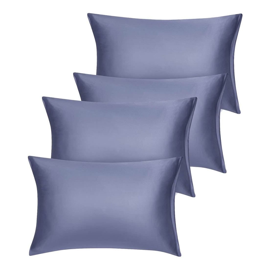 Unique Bargains Set of 4 Silky Satin Pillowcases Pillow Cover Slate Gray Travel