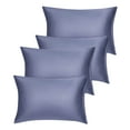 thumbnail image 1 of Unique Bargains Set of 4 Silky Satin Pillowcases Pillow Cover Slate Gray Travel, 1 of 8