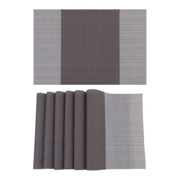 Unique Bargains Set of 6 Easy Clean Placemats for Kitchen Dining Table Decor Coffee