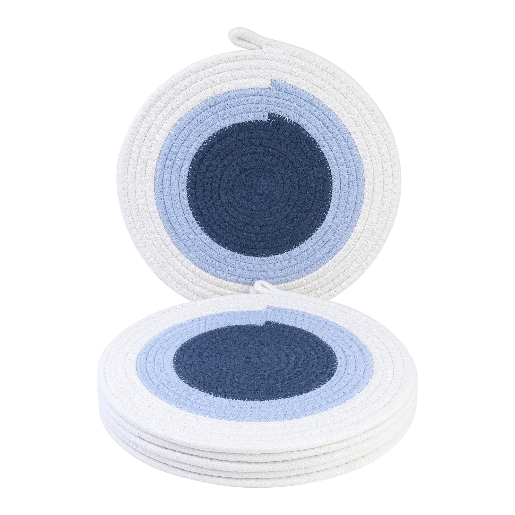 Unique Bargains Set of 6 Farmhouse Placemats for Dining Table Decor Indoor Outdoor Blue
