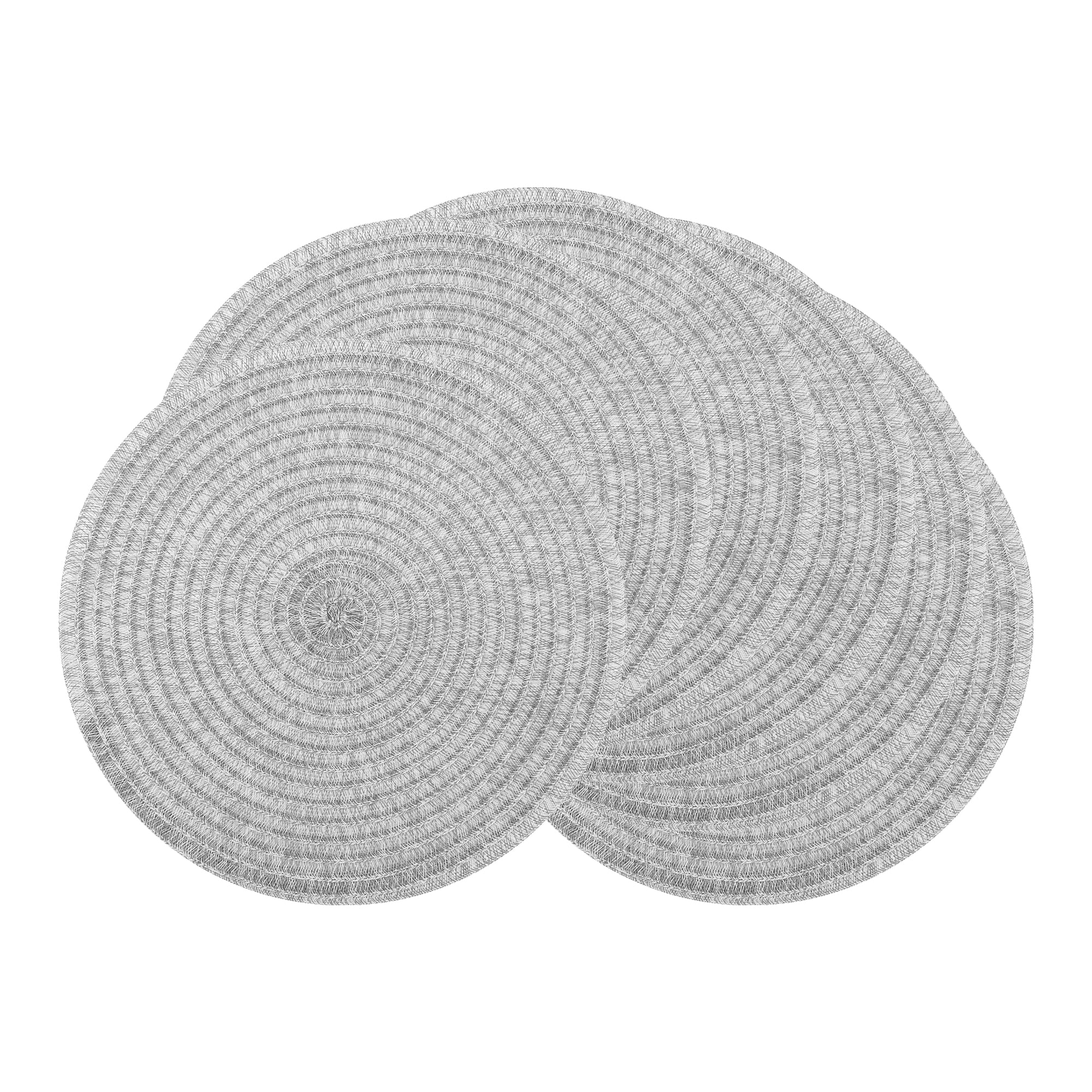 Unique Bargains Set of 6 Farmhouse Woven Placemats for Dining Table Decor Gray