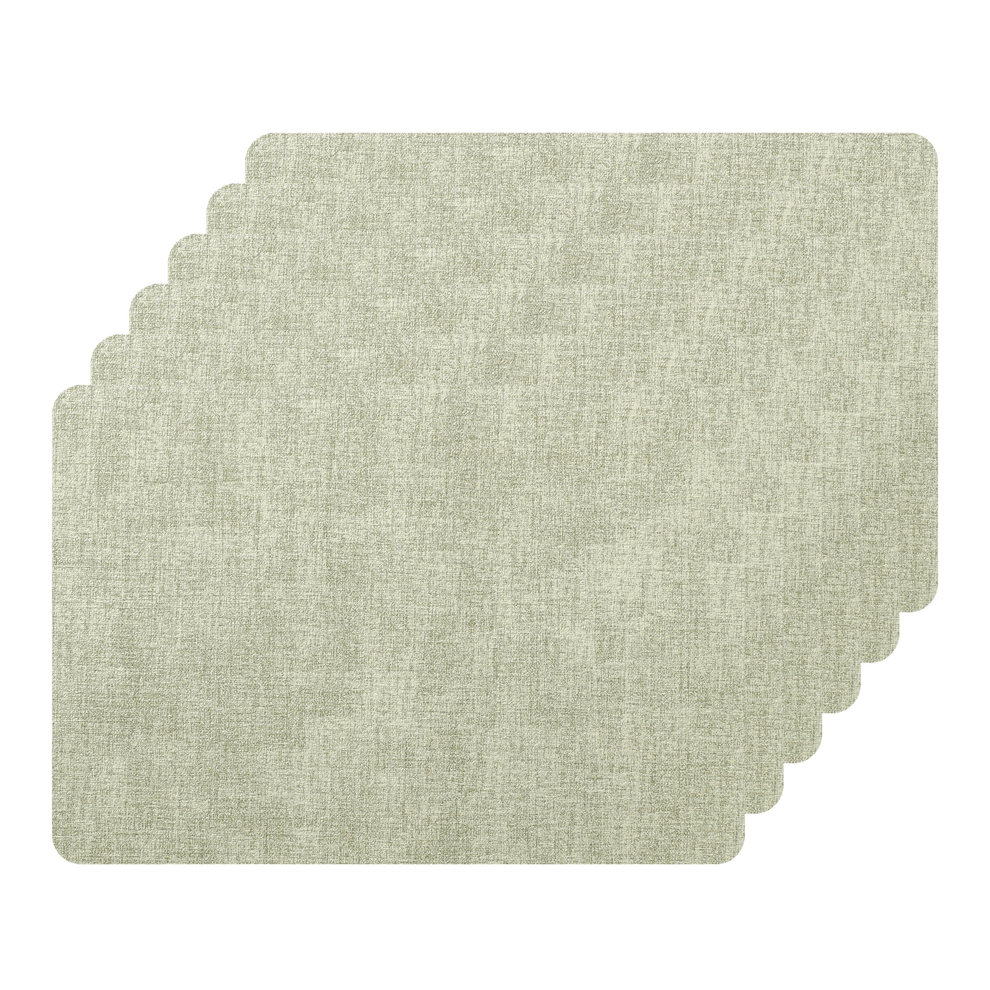 Unique Bargains Set of 6 Faux Leather Heat Resistant Waterproof Dining PU Place Mats Light Green