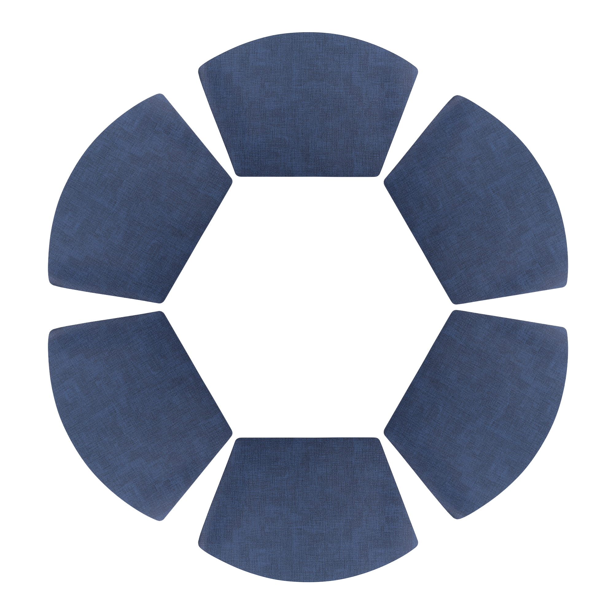 Unique Bargains Set of 6 Faux Leather Placemats Dark Blue