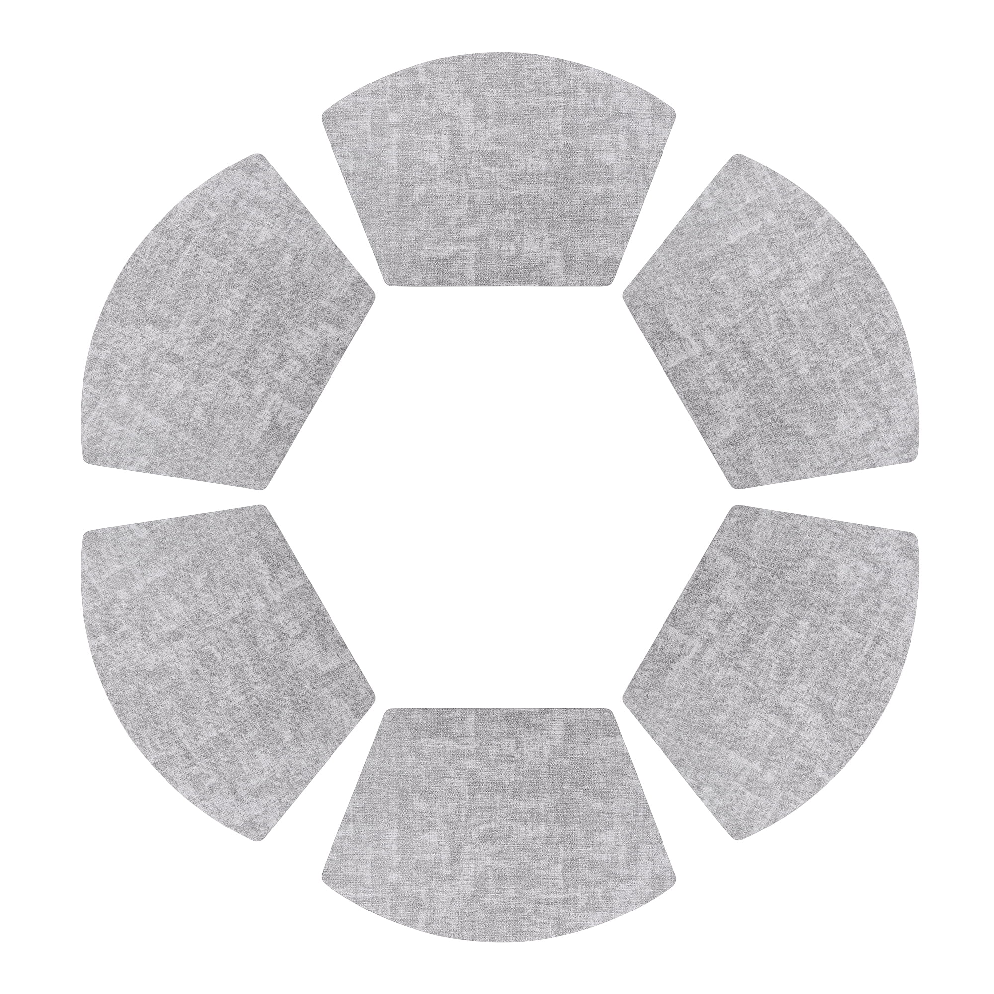 Unique Bargains Set of 6 Faux Leather Placemats Gray