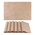 thumbnail image 1 of Unique Bargains Set of 6 Faux Leather Placemats for Kitchen Dining Table Decor Apricot, 1 of 7