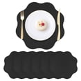 thumbnail image 1 of Unique Bargains Set of 6 Faux Leather Placemats for Kitchen Table Decor Black 15"x15", 1 of 7