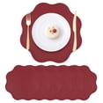 thumbnail image 1 of Unique Bargains Set of 6 Faux Leather Placemats for Kitchen Table Decor Red 15"x15", 1 of 7