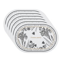 Unique Bargains Set of 6 Floral Leather Placemats for Dining Table Decor Beige