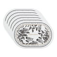 thumbnail image 1 of Unique Bargains Set of 6 Floral Leather Placemats for Dining Table Decor Black/White, 1 of 6