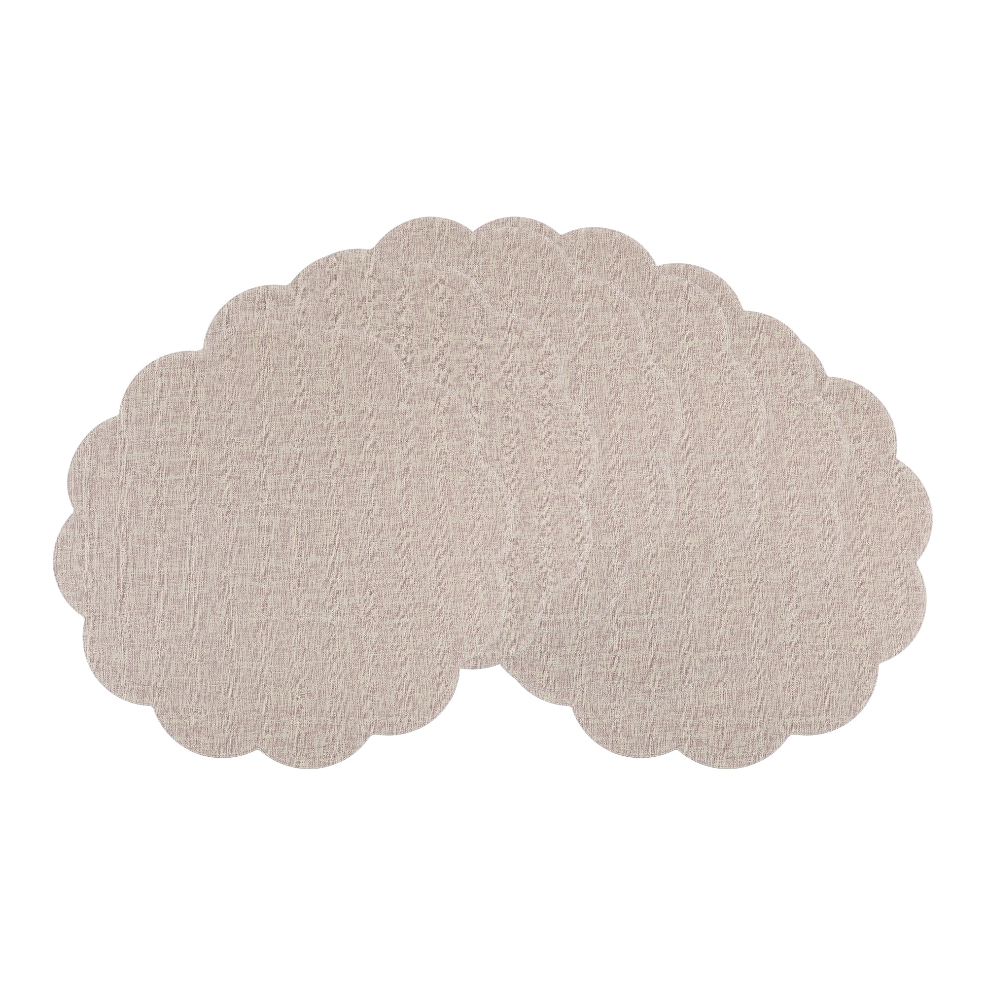 Unique Bargains Set of 6 Flower Placemats for Kitchen Beige 15*15in