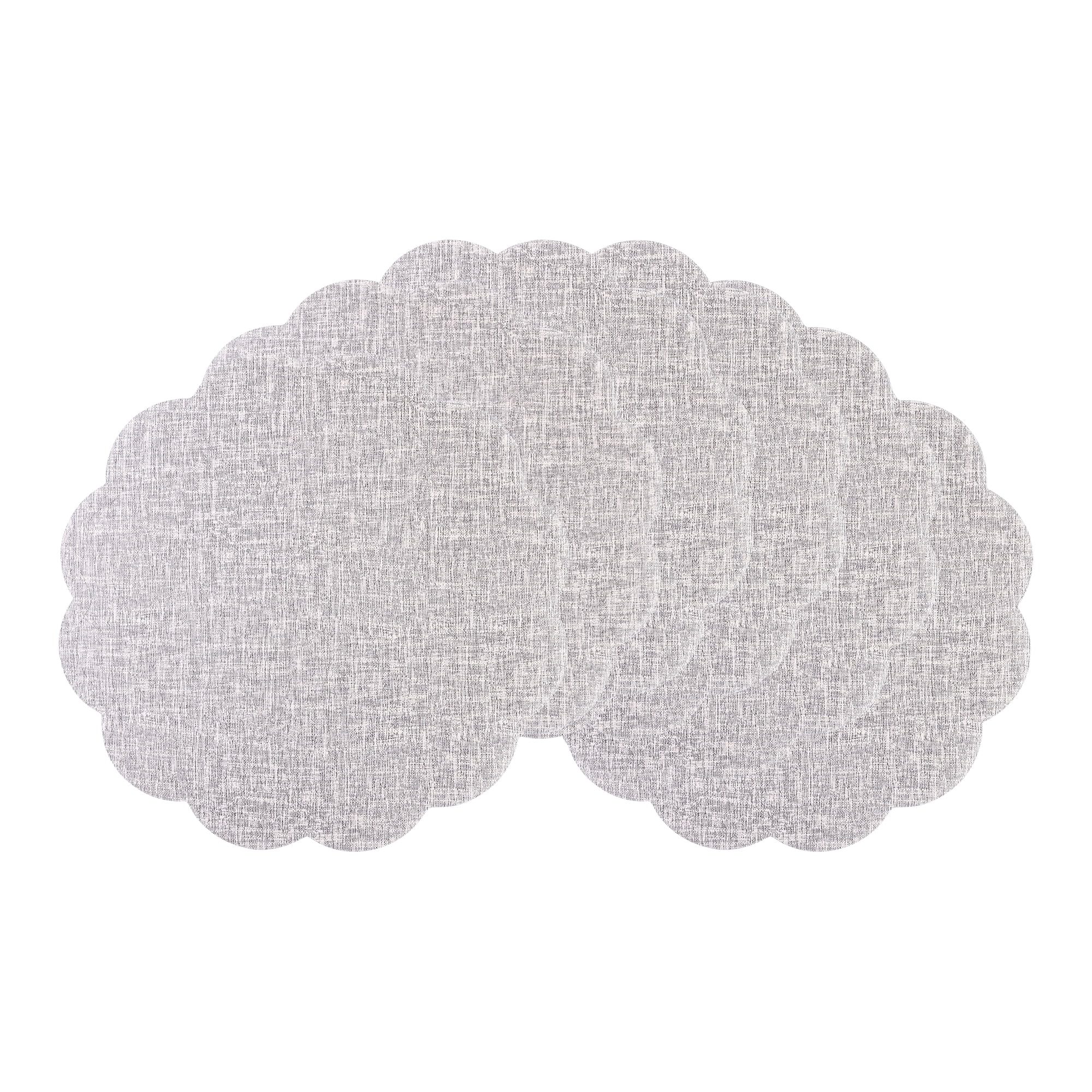 Unique Bargains Set of 6 Flower Placemats for Kitchen Gray 15*15in