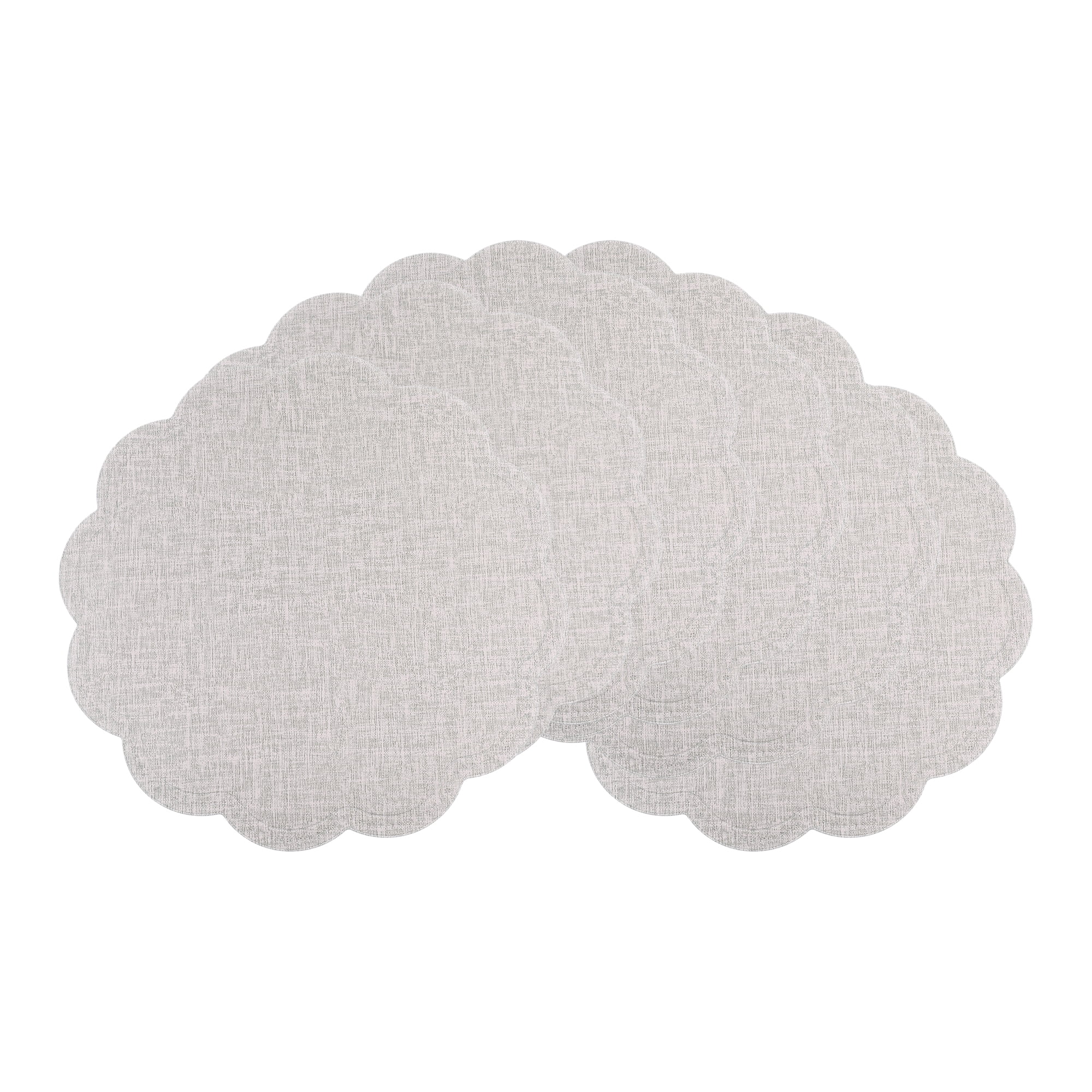 Unique Bargains Set of 6 Flower Placemats for Kitchen White 15*15in