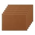 thumbnail image 1 of Unique Bargains Set of 6 Heat Resistant Faux Leather Placemats for Kitchen Dining Room Khaki, 1 of 6