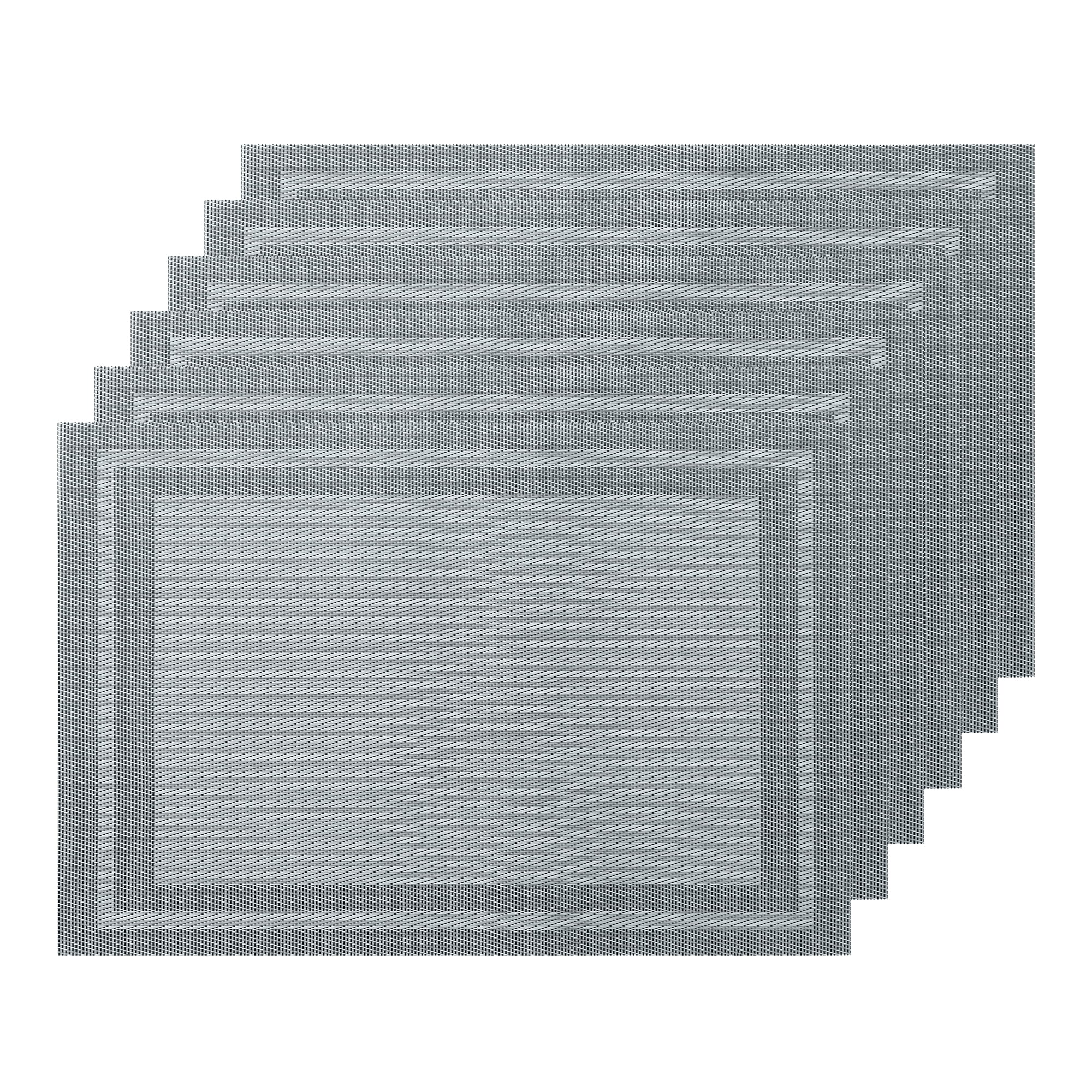 Unique Bargains Set of 6 Heat-resistant Washable Modern Polyvinyl Chloride Placemats Light Blue 18x12 Inch