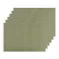 thumbnail image 1 of Unique Bargains Set of 6 Heat-resistant Washable Modern Polyvinyl Chloride Placemats Light Green 18x12 Inch, 1 of 6