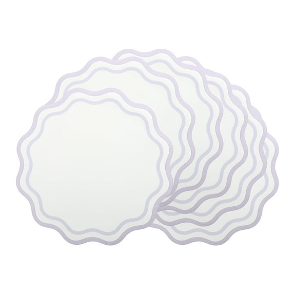 Unique Bargains Set of 6 Leather Placemats for Kitchen Dining Table Decor Purple