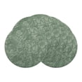 thumbnail image 1 of Unique Bargains Set of 6 Leather Round Placemats for Kitchen Dining Table Green, 1 of 6