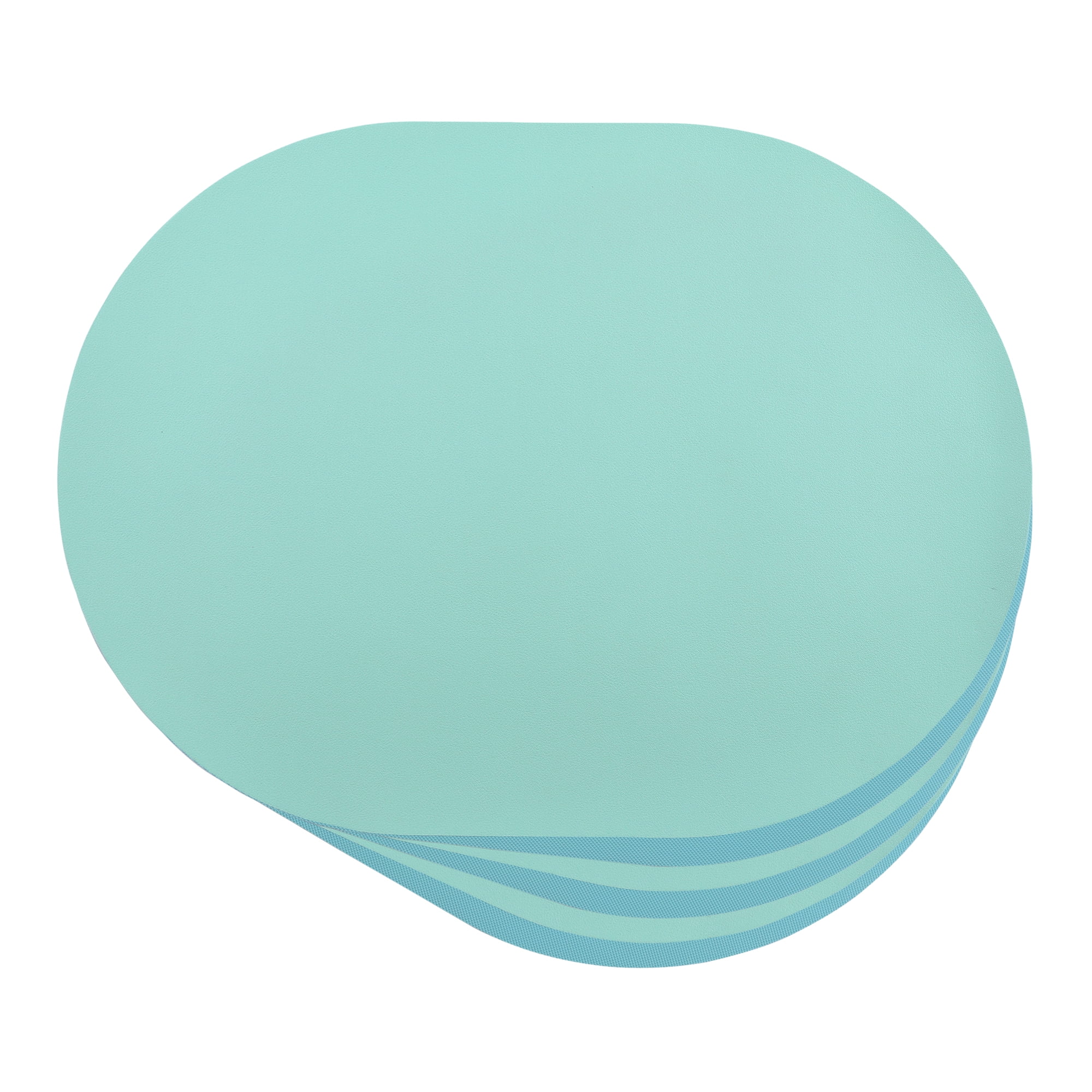 Unique Bargains Set of 6 Leather Table Placemats for Dining Table Decor Green Blue