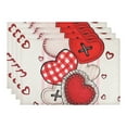 thumbnail image 1 of Unique Bargains Set of 6 Love Hearts Placemats for Anniversaries White Floral, 1 of 6
