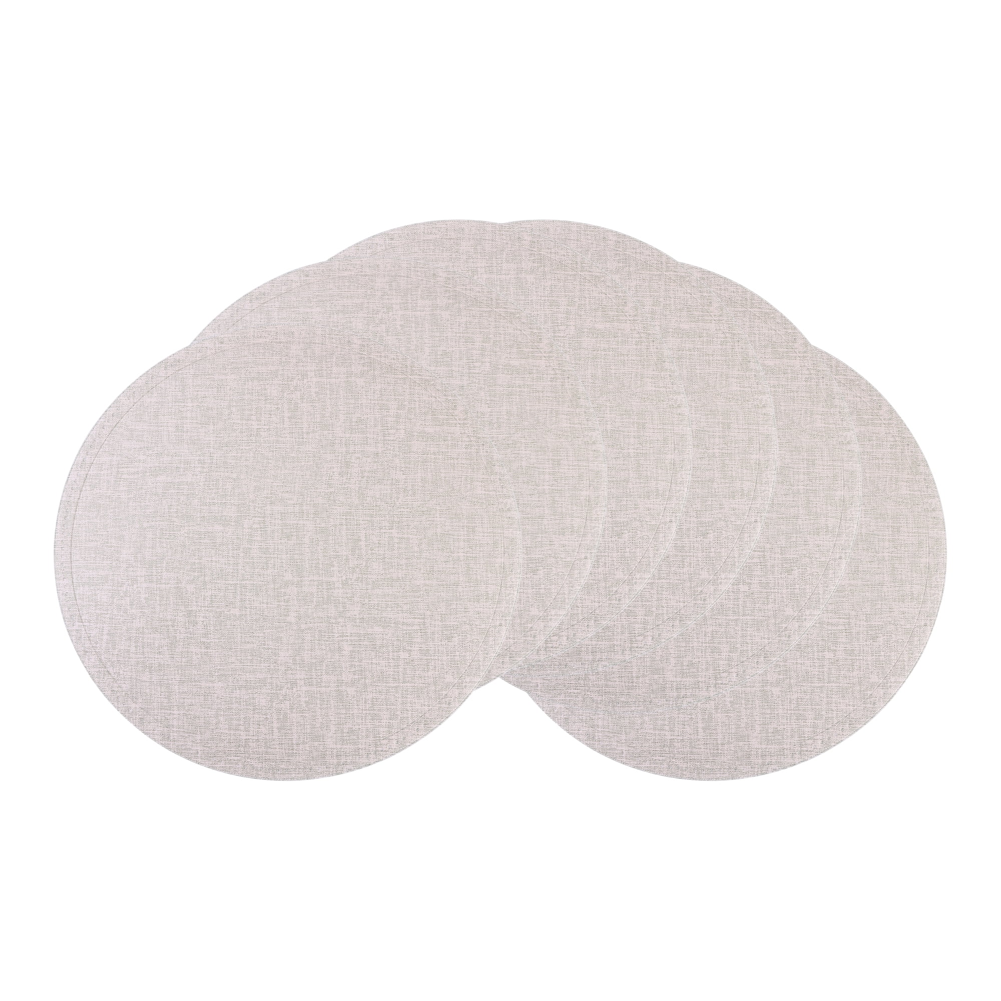 Unique Bargains Set of 6 PU Placemats for Kitchen Cream 15*15in
