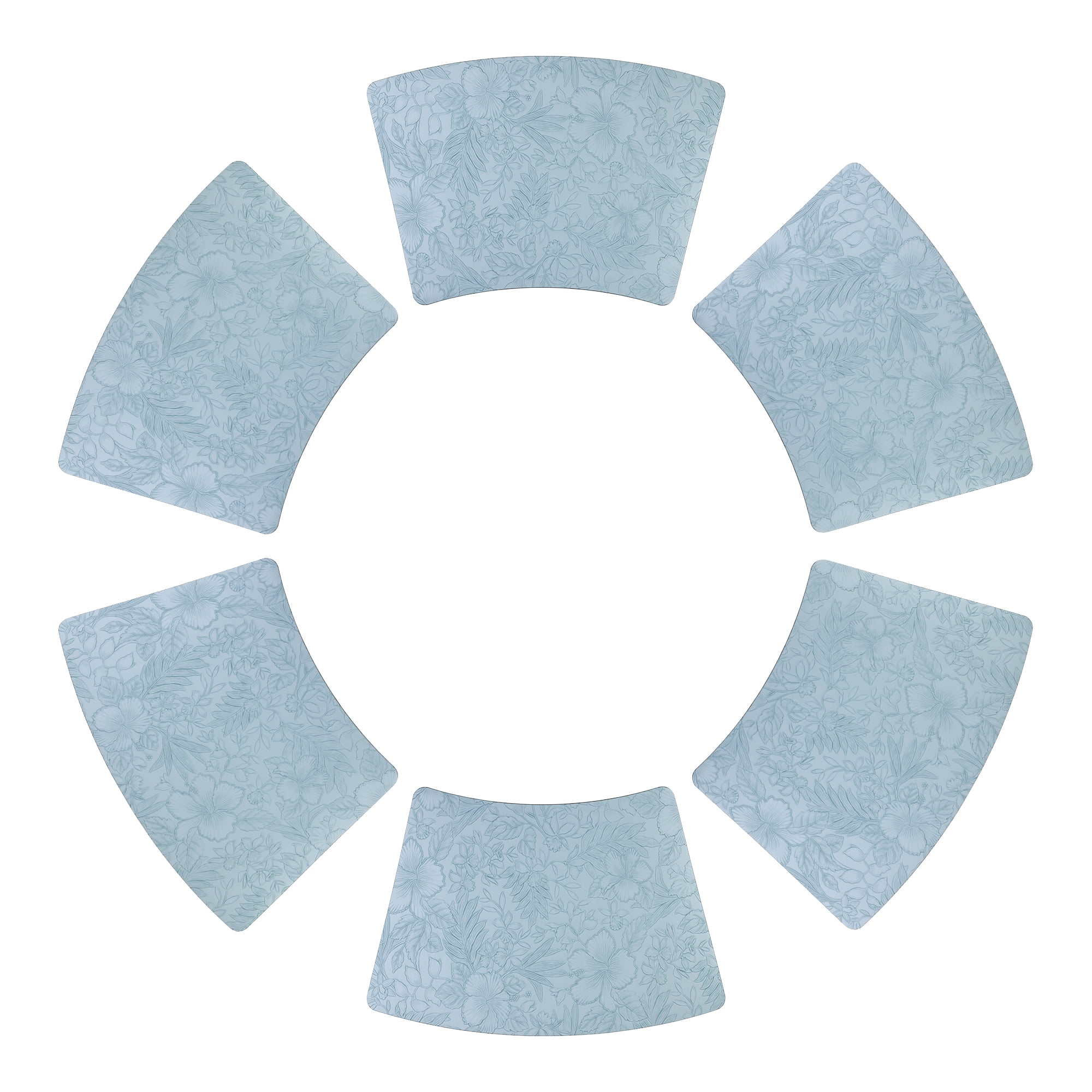 Unique Bargains Set of 6 Place Mat Faux Leather Table Placemat Washable Light Blue 19x12in