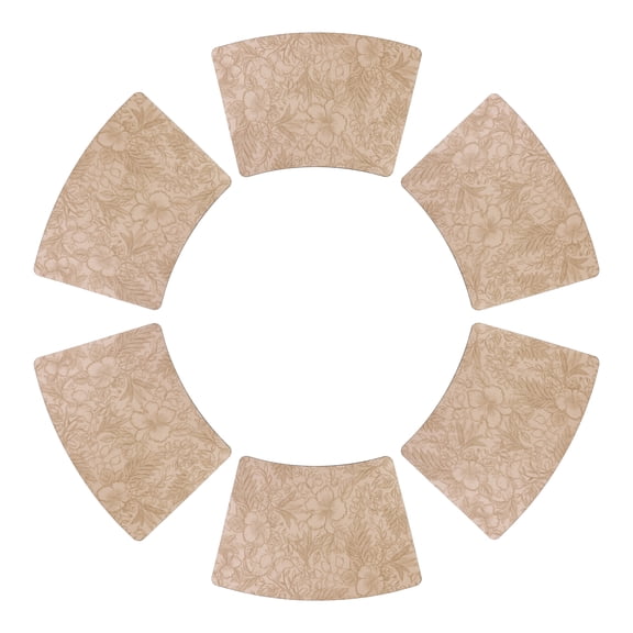 Unique Bargains Set of 6 Place Mat Faux Leather Table Placemats Washable Apricot 19x12in