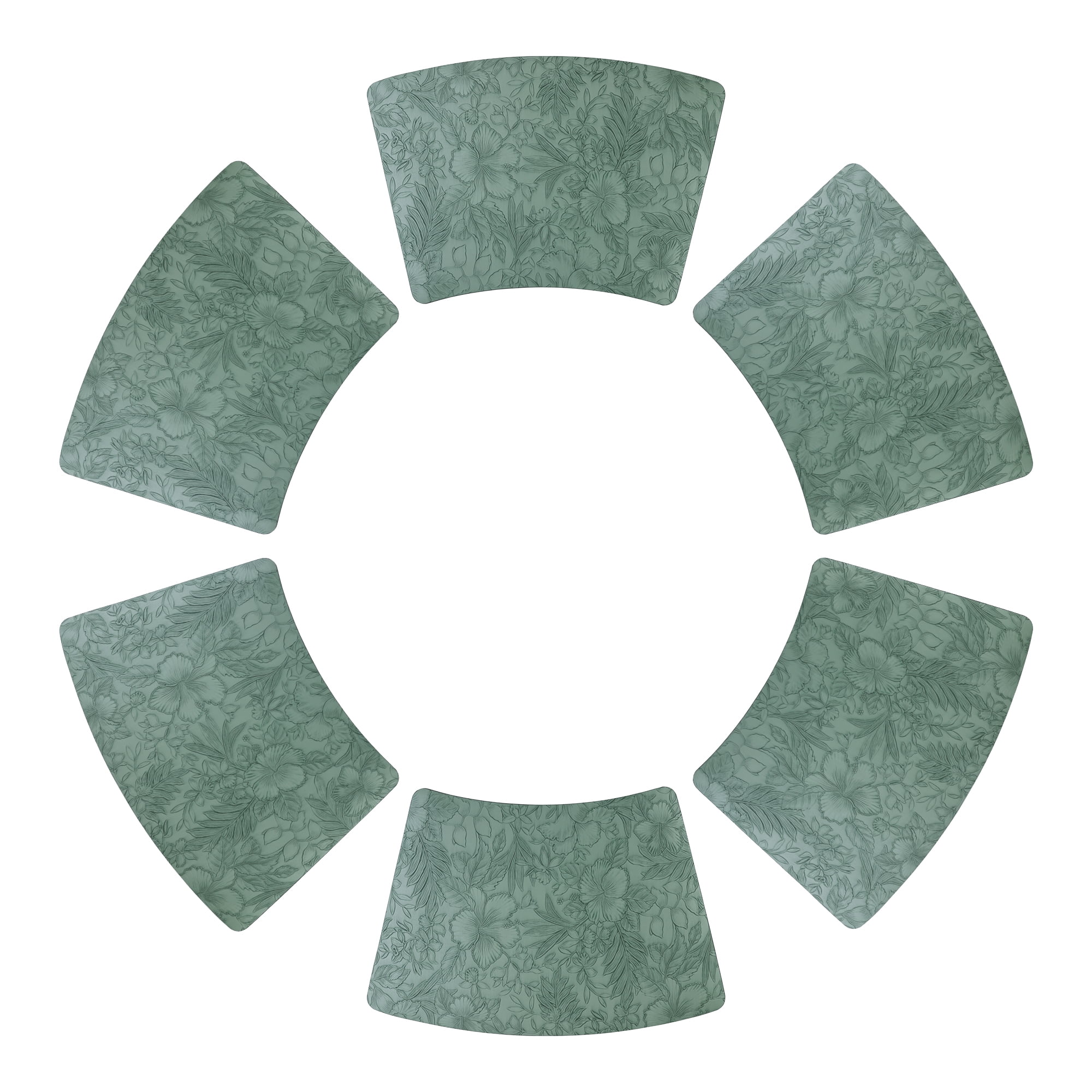 Unique Bargains Set of 6 Place Mat Faux Leather Table Placemats Washable Green 19x12in