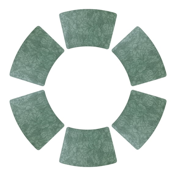 Unique Bargains Set of 6 Place Mat Faux Leather Table Placemats Washable Green 19x12in