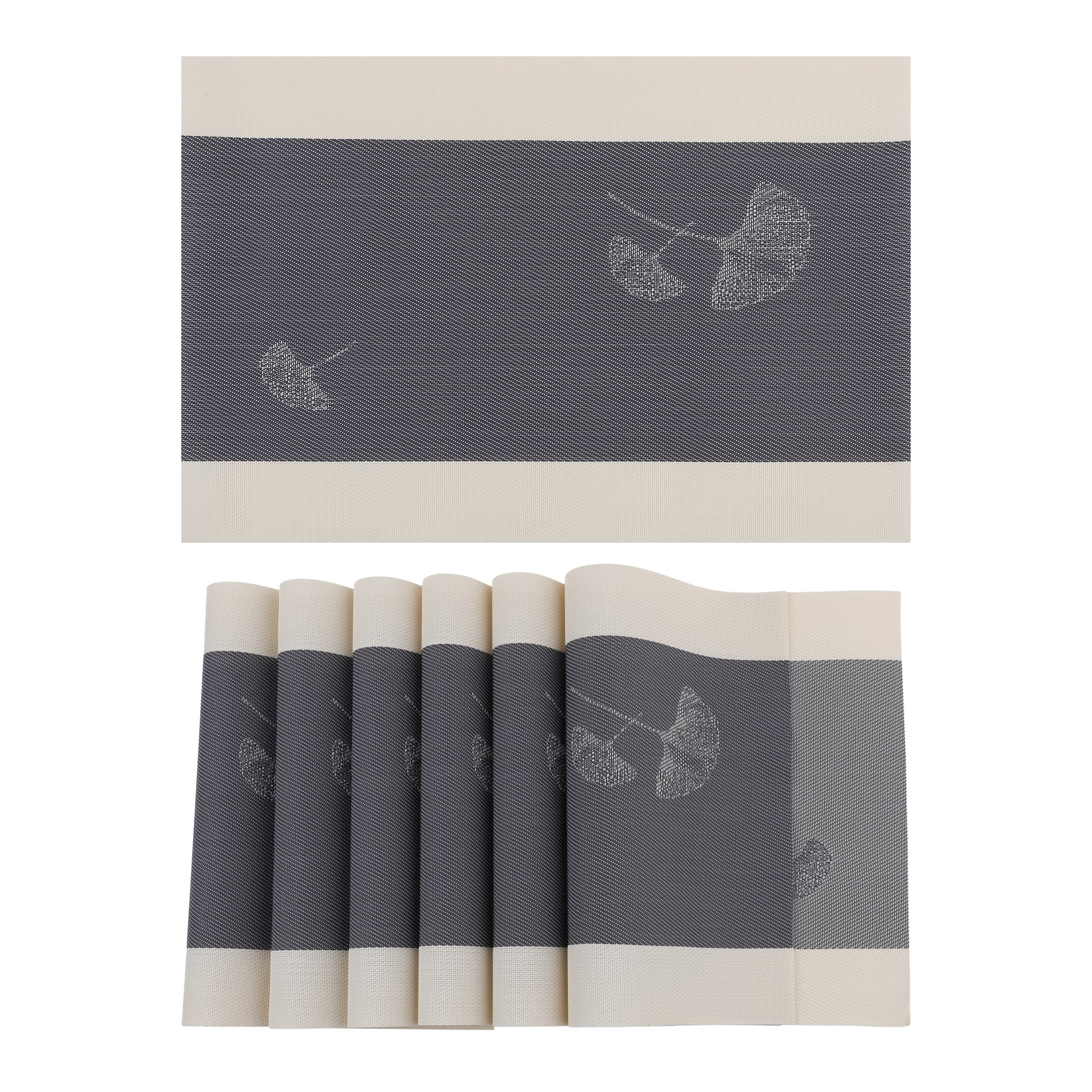 Unique Bargains Set of 6 Placemats for Kitchen Dining Table Decor Brown