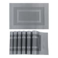 thumbnail image 1 of Unique Bargains Set of 6 Placemats for Kitchen Table Decor Silver Black, 1 of 7