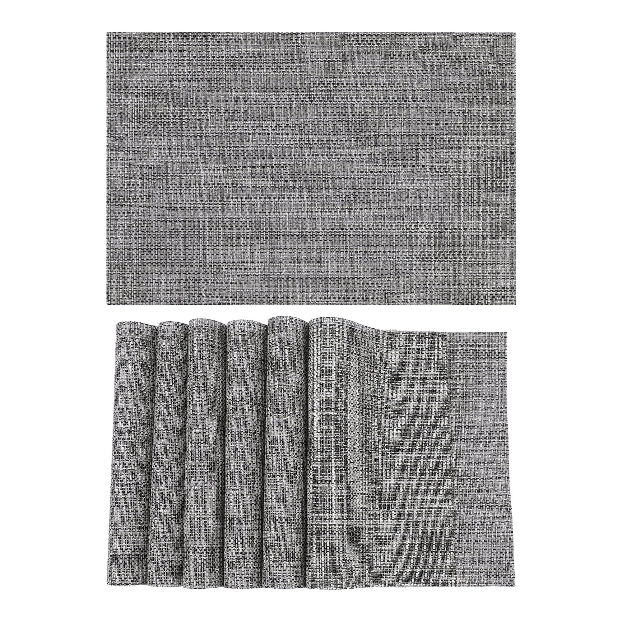 Unique Bargains Set of 6 Polyvinyl Chloride Solid Placemats Brown 18*12in